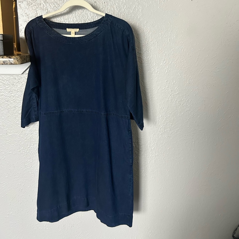 Eileen Fisher Scoop Neck Denim Dress
